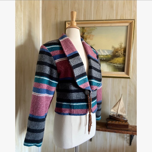 Mid-West Garment Co • Striped Wool Jacket - Picture 2 of 6